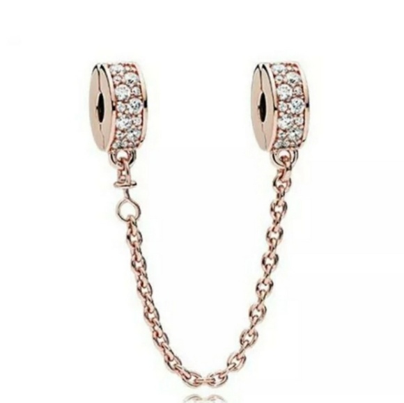 Jewelry - Rose gold safety chain for charm bracelets.